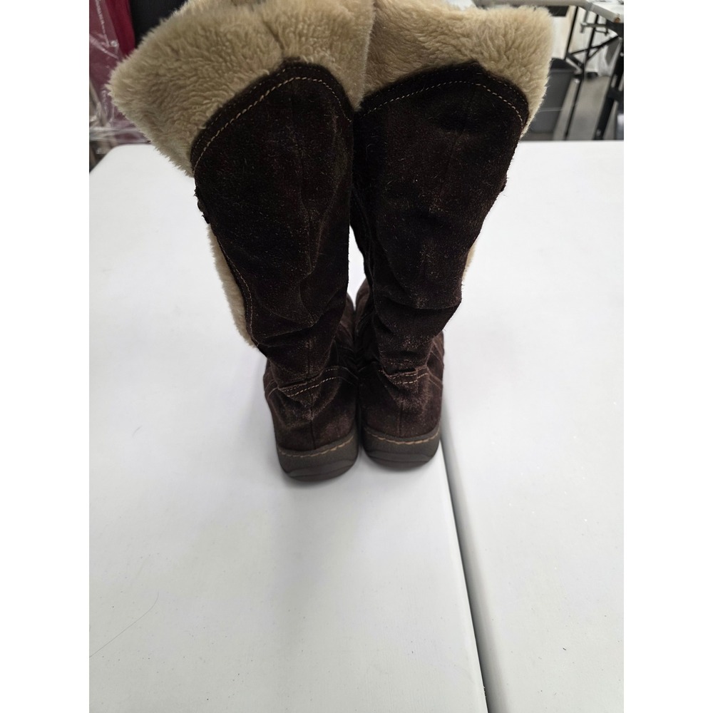 Bear Traps Brown Suede Fur Trim Winter Boots Women Size 9.5 Casual Warm Cozy - Picture 6 of 7